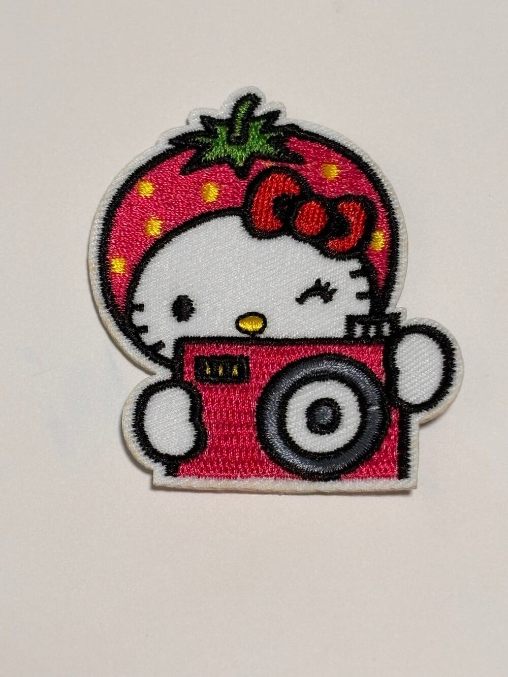 Hello Kitty Sanrio Characters Style Iron Patch Clothing Strawberry Camera
